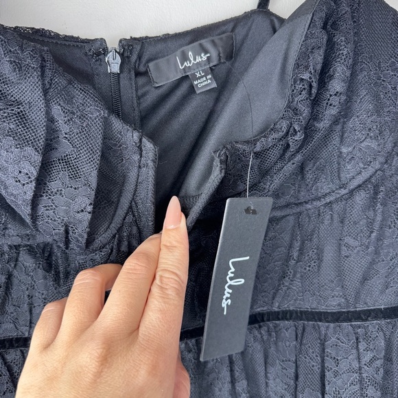 NWT Lulu's Black Lace Midi Dress Size XL - Picture 7 of 8